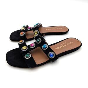 Kurt Geiger Octavia Slip-On Flat Sandals Open Toe Women's Black Size US6 EU36